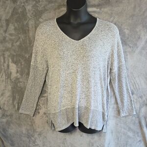 Cupio Lace Detail Top in Cream and Gray
